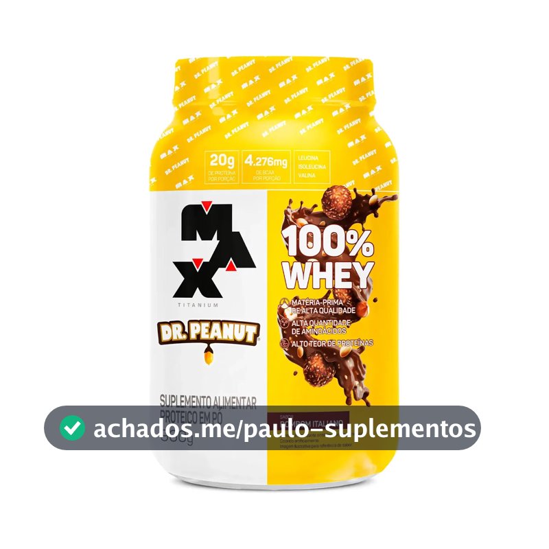 Suplemento Em Pó Max Titanium Dr. Peanut Whey Protein Concentrado (wpc) Pote 900g Sabor Bombom Italiano
