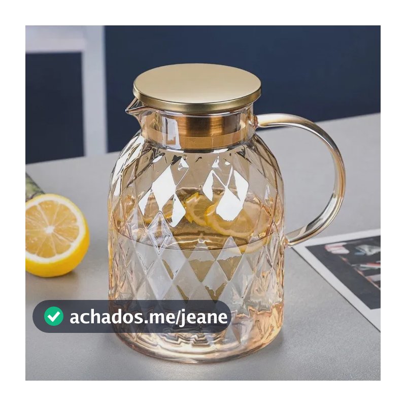 Jarra De Vidro 1,8l Âmbar Diamond Com Tampa De Inox Borossilicato