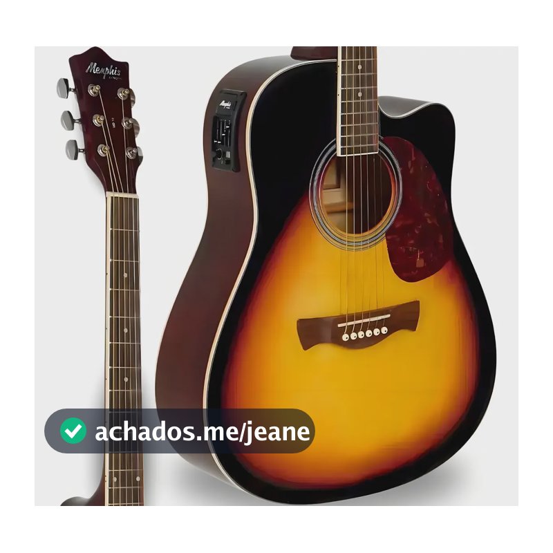 Violao Tagima Eletrico Aço Folk Cutaway Sunburst Afinador