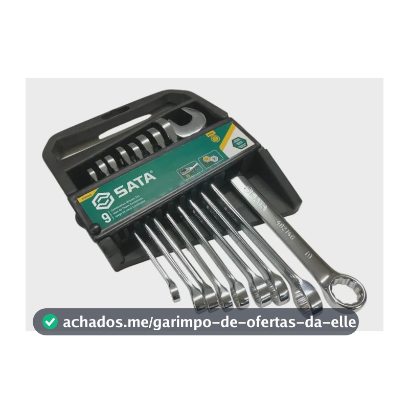 Jogo Chave Combinada 8 A 19 Sata Com 9 Peças Aço