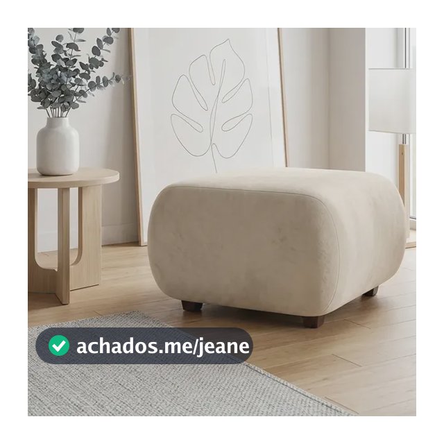 Puff Decorativo Para Sala Orgânico Nara 60 Cm Suede Bege