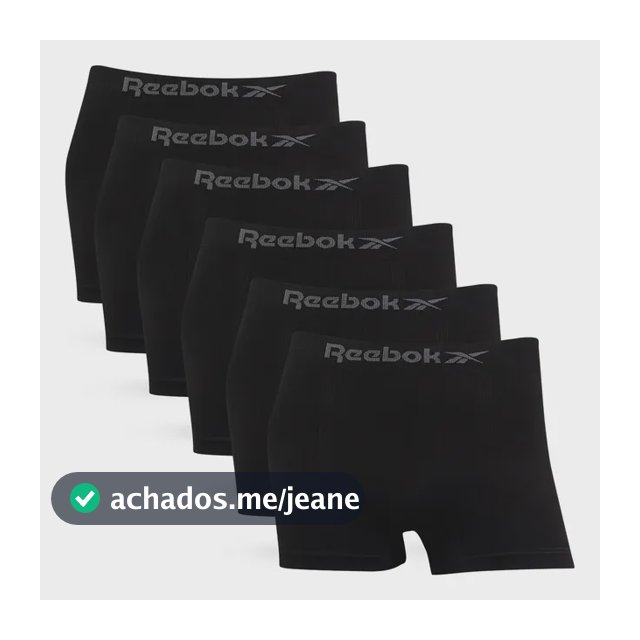 Kit 6 Cuecas Boxer Box Classic Microfibra Original Reebok