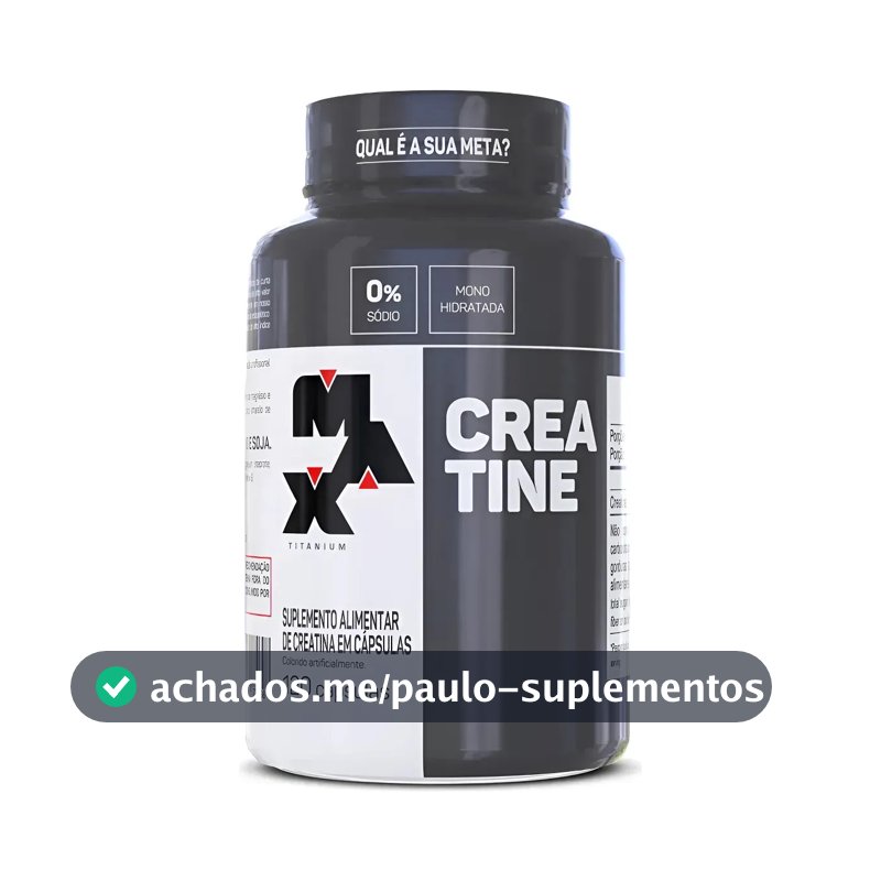 Creatina Max Titanium monohidratada micronizada pura em cápsula Sem sabor de 120 un