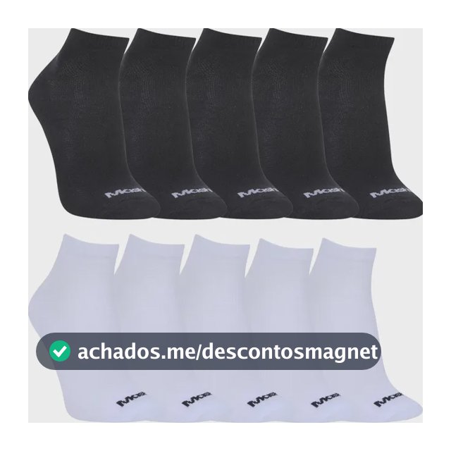 Kit Com 10 Meias Mash Cano Curto Esporte Unissex