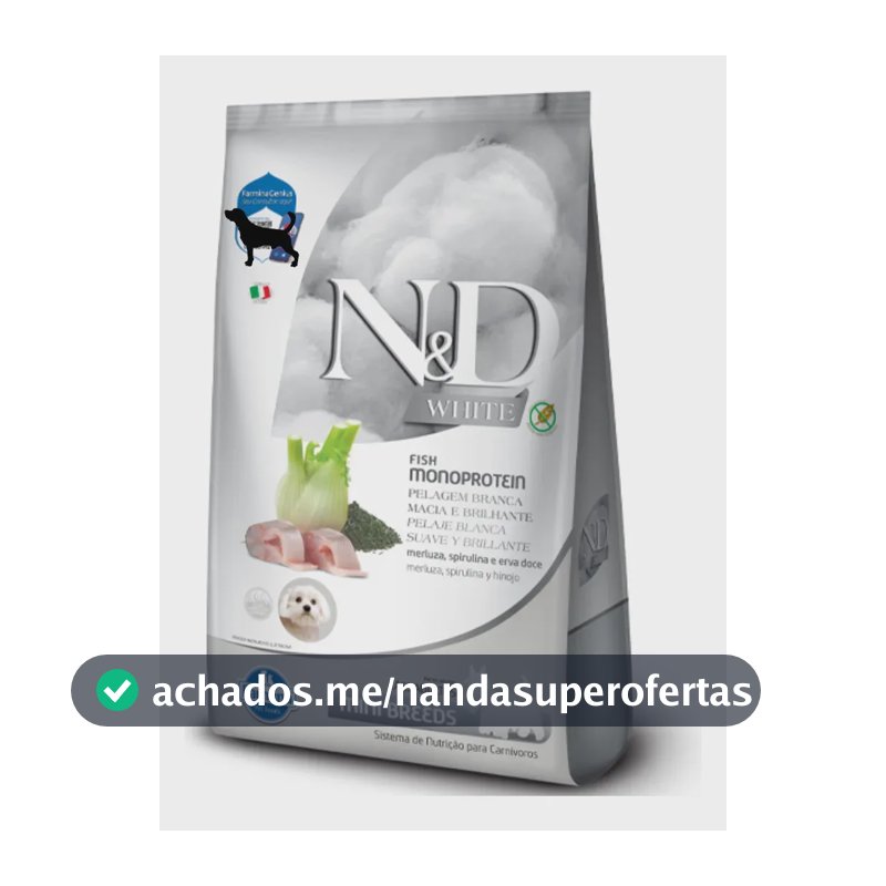 Ração para Cães Farmina N&D White Adulto Mini/pequena Merluza Sem Grãos 2kg