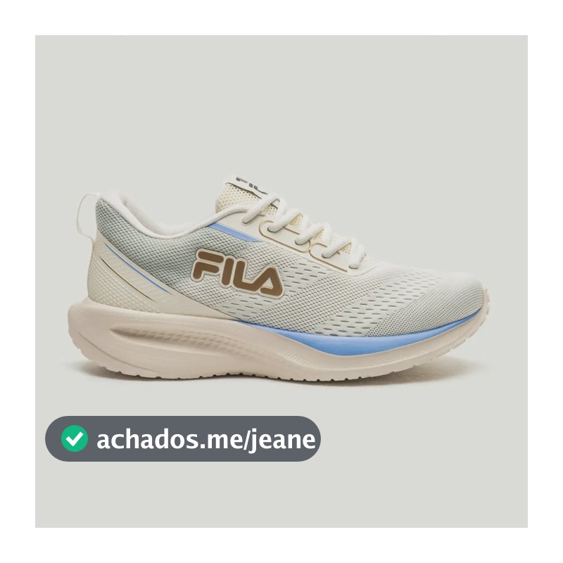Tênis Feminino Esportivo Leve Treino Academia Fila Rise Up Bege/dourado/azul Centaurea 37