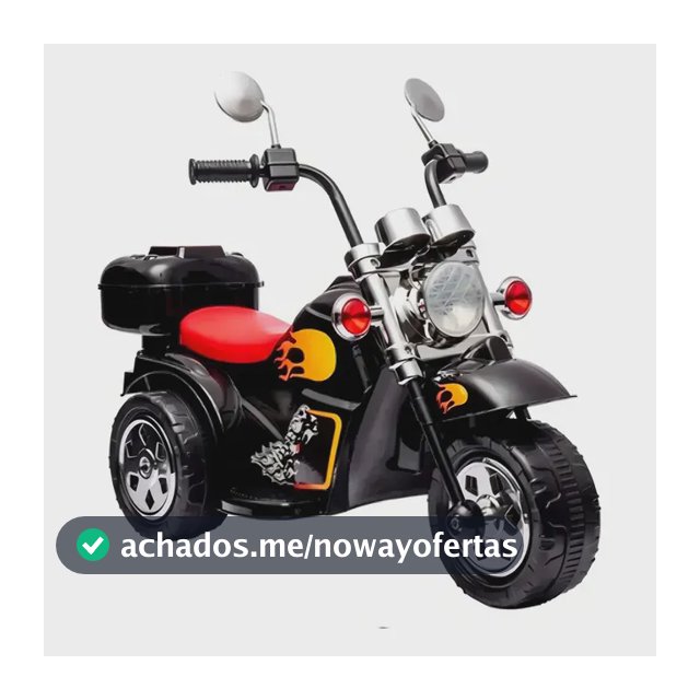 Mini Moto Motinha Elétrica Infantil Bateria 6v Led 3 Rodas Cor Clássica / Preta