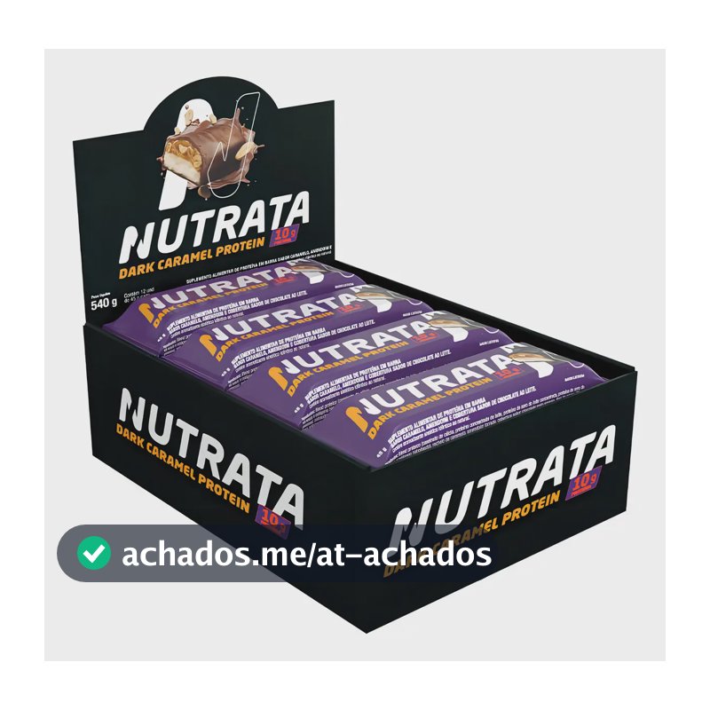 Suplemento em barra de proteína Nutrata Alimentar em sabor Dark Caramel x 400g