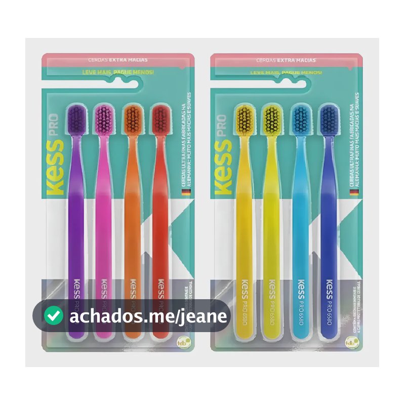 Escova Dental Kess Pro Cerdas Ultra Suaves Kit Com 4 Unidades