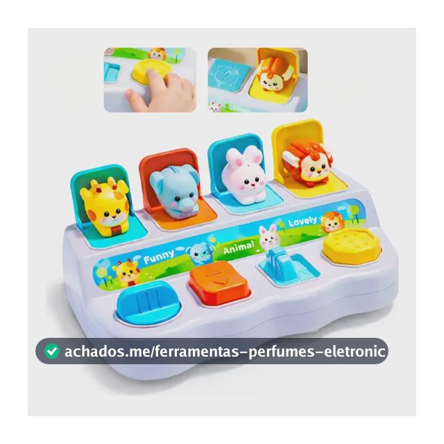 Brinquedo Interativo Bebê Teclado Apertar Estímulo Sensorial Bichinhos