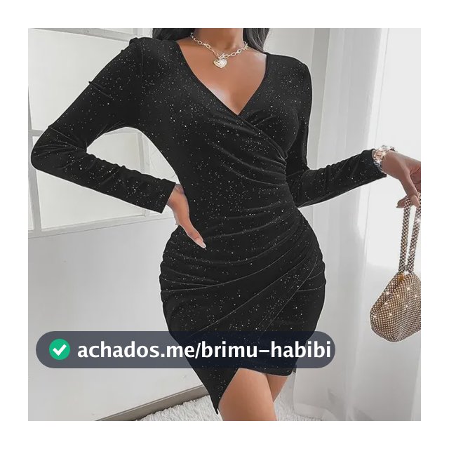 Vestido De Festa De Veludo Com Decote Em V Franzido