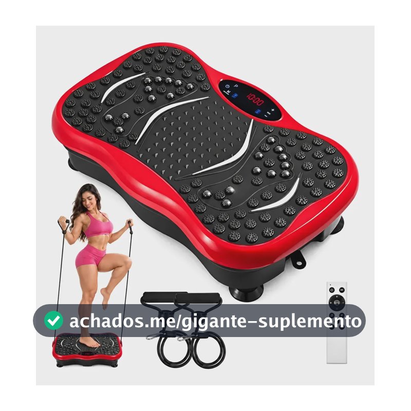 Plataforma Vibratória Fitness 99 Velocidades Controle Remoto Vermelho