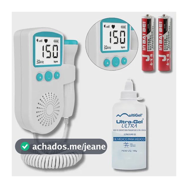 Fetal Doppler Arte Da Pesca Ultrassom Ouvir Batimentos Bebe + Gel + Brinde Exclusivo - Azul