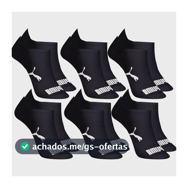 Kit 6 Pares Meias Invisível Puma Sapatilha Adulto Original