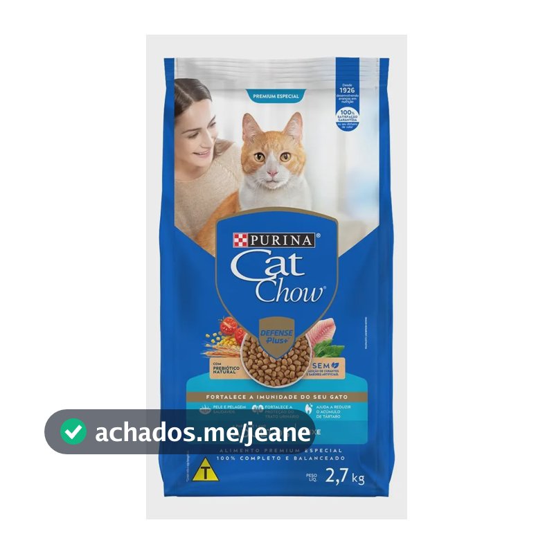 Cat Chow Ração Para Gato Adulto Peixe 2,7kg