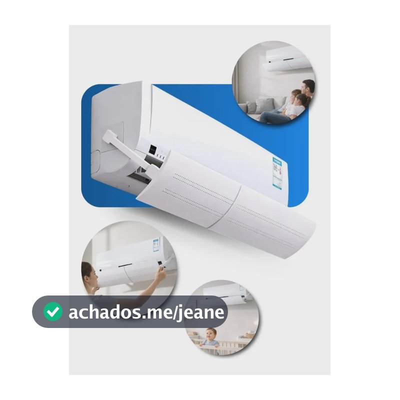 Defletor Ar Condicionado Split Universal Ângulo E Tamanho Ajustável 60cm a 103cm de 7.000 a 30.000 BTU Direcionado De AR Quebra Vento Alinea