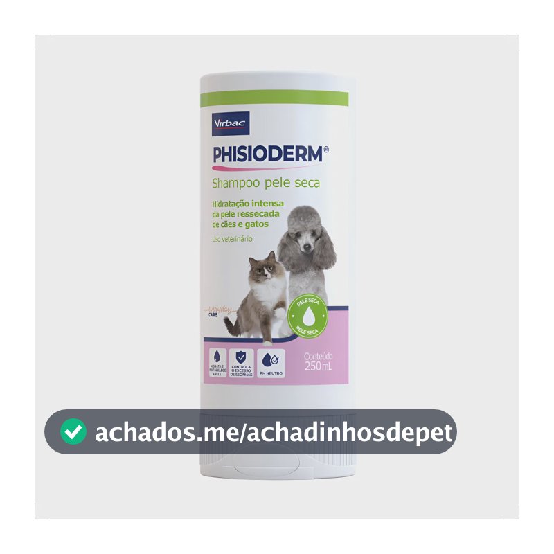 Phisioderm Shampoo Pele Seca Virbac - 250ml