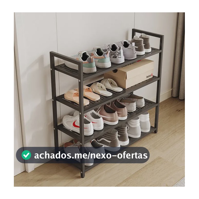 Sapateira Organizador Sapatos Metal 4 Andares 70cm 16 Pares