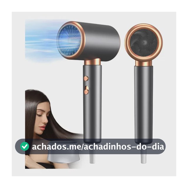 Secador De Cabelo Portátil Alta Potência Ionico Cinza 127/220v