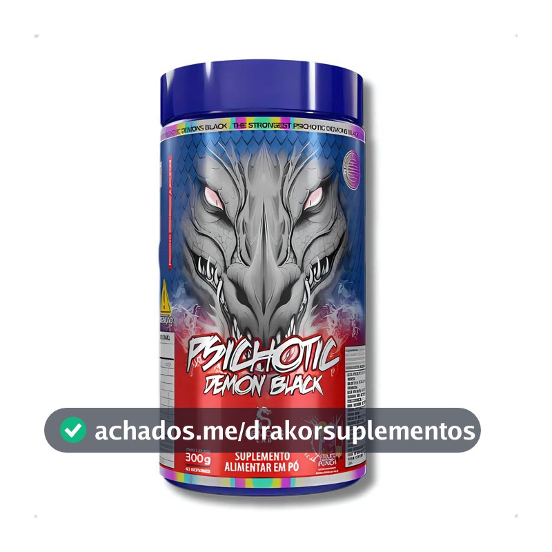 Suplemento em pó Demons Lab Pré treino Psichotic Demon Black sabor Fruit Punch x 300g