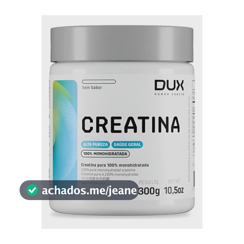 Dux Creatina Monohidratada 100% Pura 300g  Ganho De Massa Sem Sabor