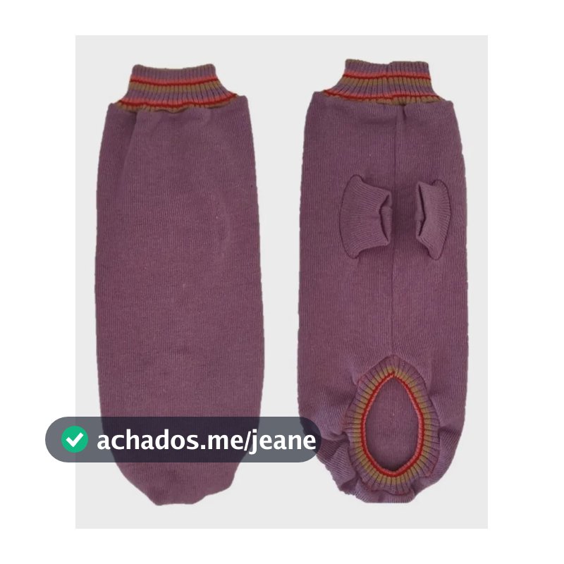 Roupinha De Inverno Pet Sueter Malha Tricô Cachorro Tam 07 Lilás Com Gola Marrom Claro E Detalhes Vermelho/rosa