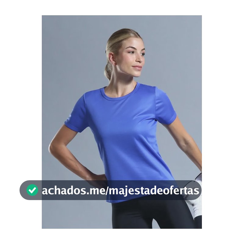 Camiseta Feminina Academia Secagem Rápida Furadinho Esporte Azul Royal M