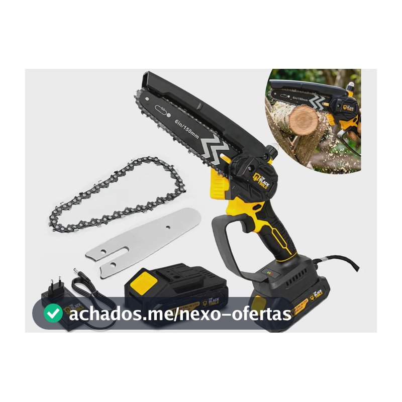 Mini Moto Serra Elétrica A Bateria 21v Sabre 6 Polegadas 150mm Portátil Recarregável Profissional Bts300 The Black Tools