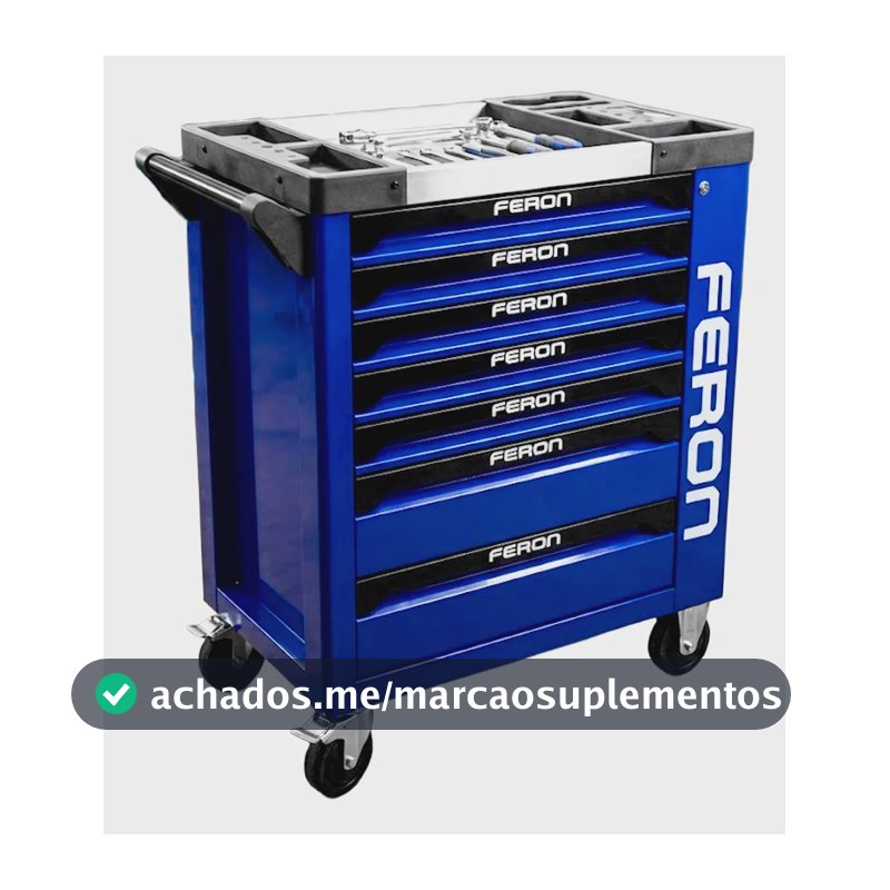 Carrinho De Ferramentas Fechados Mecânico Oficina 7 Gavetas Azul