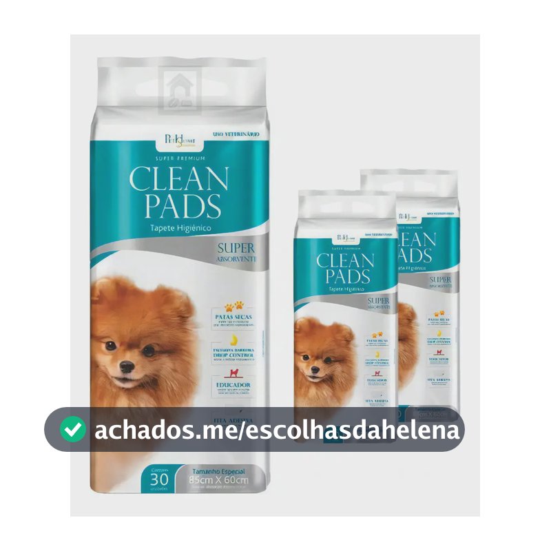 Kit 3 Tapetes Higiênicos Clean Pads C/30 Unidades - 85x60cm