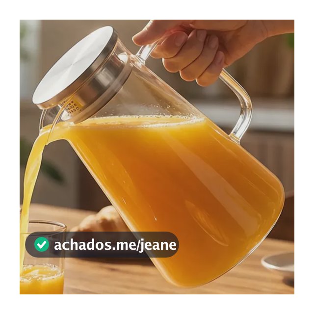 Jarra Vidro Borossilicato 1,8 Litros Tampa Inox Hermética Agua Suco Transparente