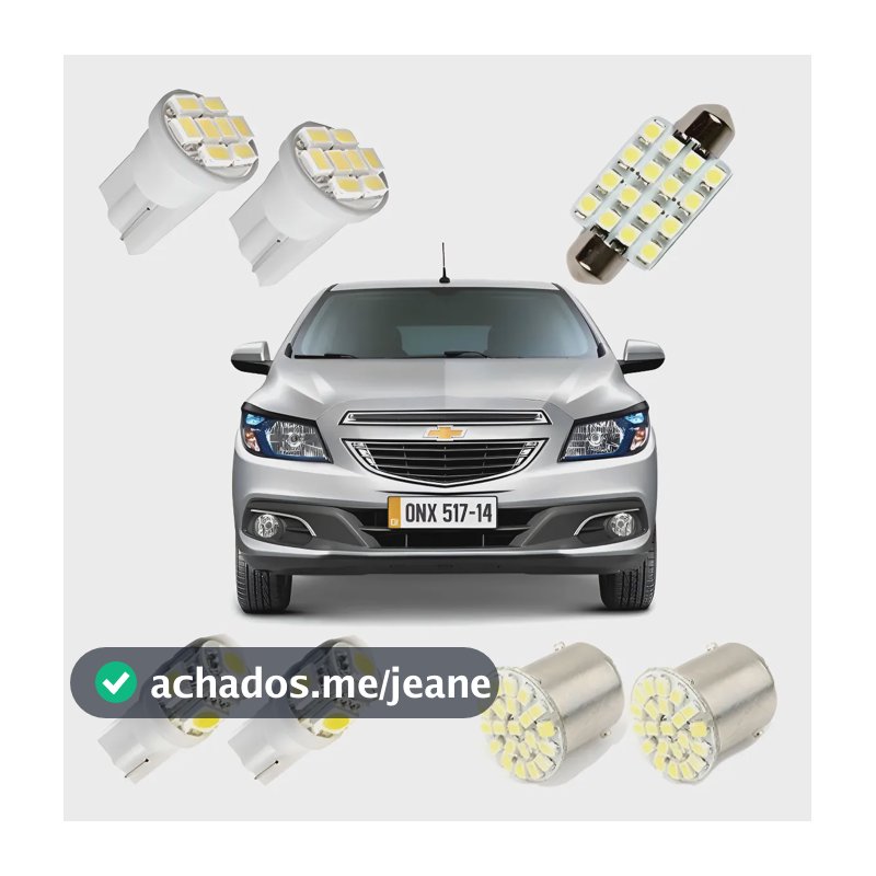 Kit Lampadas Led Onix Chevrolet Pingo Teto Placa Ré Torpedo Onix - Branca