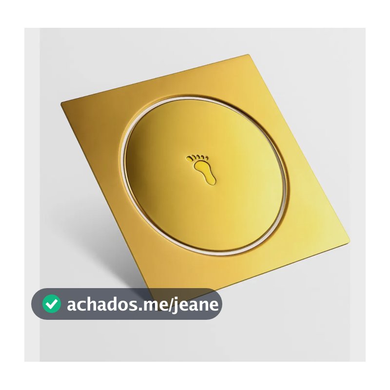 Ralo Click Inteligente Banheiro Dourado 10x10 Veda Cheiro