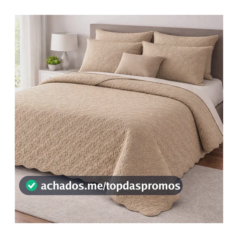 Cobre Leito Queen Matelado Dupla Face Leve Confortável Macio Cáqui Matelado