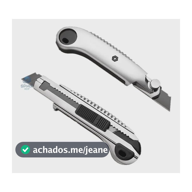 Estilete De Metal Profissional 18mm + 5 Lâminas Extras