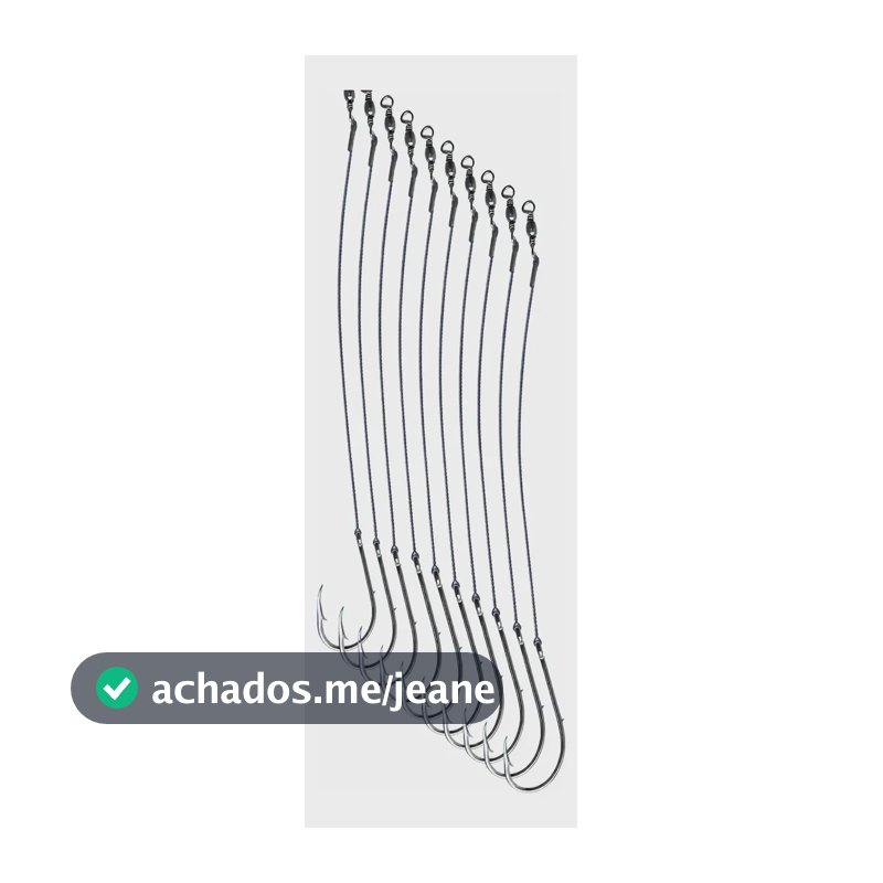 Cartela 10und Anzol Encastoado Flexivel 4330 Marine Tamanhos 7/0