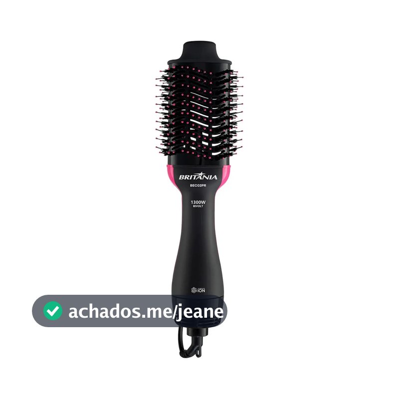 Britânia Escova Secadora Bec02pr 4 Em 1 1300w Cor Preto e Rosa