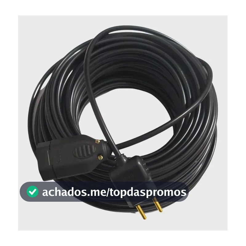 Extensão Eletrica 30 Metros Reforçada Profissional 10a Co Preto