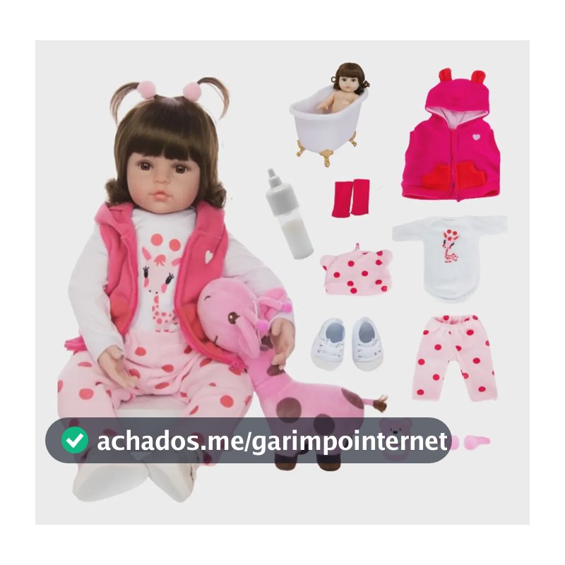 Bebê Reborn Boneca Menina Silicone Girafinha Pode Dar Banho