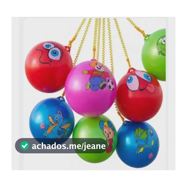 Kit 10 Bolas De Vinil Com Corda Mola Lembrancinha Infantil Sortidas Bichinhos
