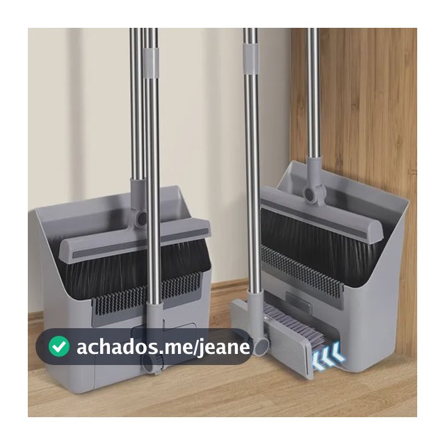 4em1 Kit Vassoura E Pá Multiuso Ajustável Limpeza Piso Pelos