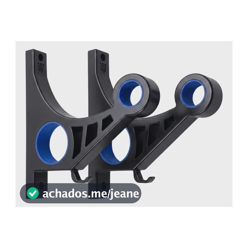 Kit 2 Suportes Capacete Parede Com Gancho Chaves + Parafusos Azul
