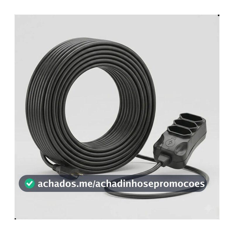 Extensão Elétrica 30 Metros Reforçada 3 Tomadas Cabo Resistente 10a 20a Bivolt Uso Profissional Residencial Obra Alta Durabilidade