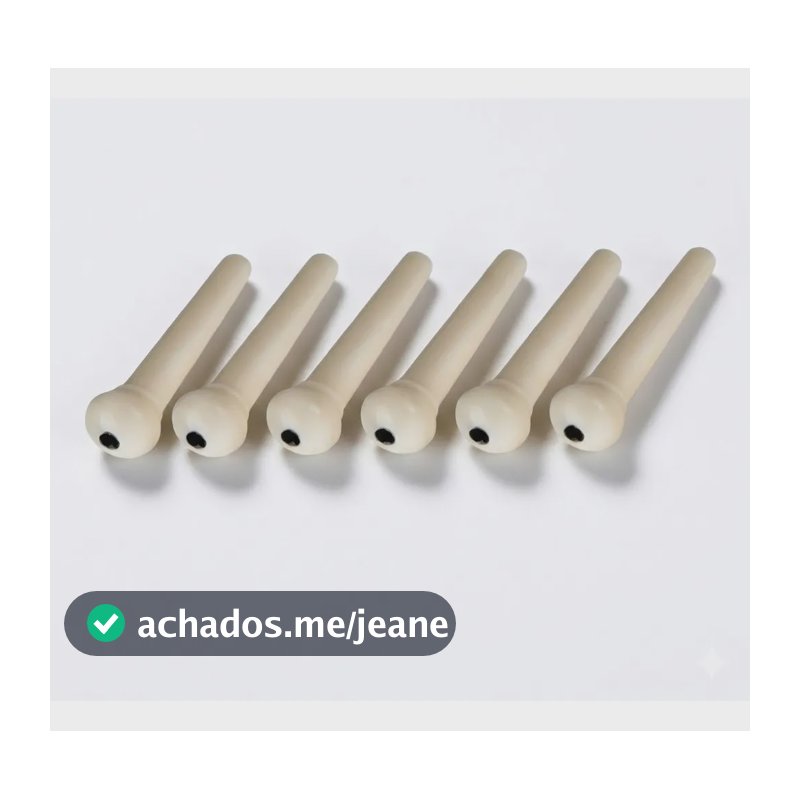 Kit 6 Pinos Mxt Plástico Branco Cavalete Violão Aço Folk Tra