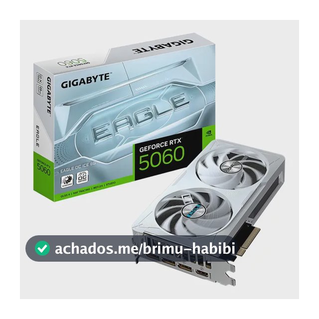 Placa De Vídeo Gigabyte Rtx 5060 Eagle Ice Oc 8gb Gdrr7 128b
