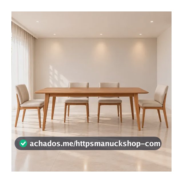 Mesa De Jantar Retangular 6 Lugares Evora 180 X 90 Amadeirado Madeira Maciça