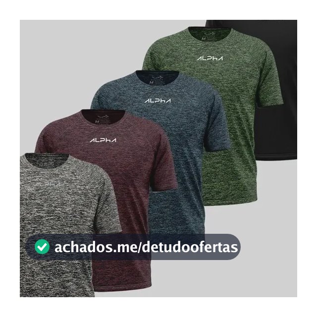 Kit 5 Camisetas New Fluid Mescla Dry Alpha Masculina