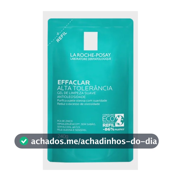 Gel de Limpeza Facial Refil para Peles Mistas a Oleosas e Sensíveis Limpeza Profunda sem Ressecar Effaclar Alta Tolerância Dermatológica La Roche-Posay 240g