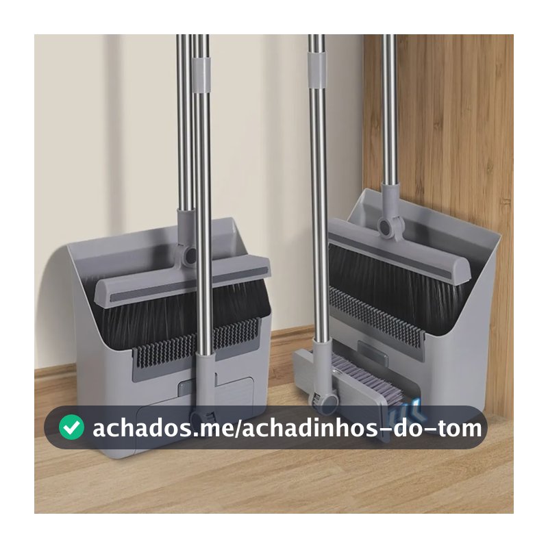 4em1 Kit Vassoura E Pá Multiuso Ajustável Limpeza Piso Pelos