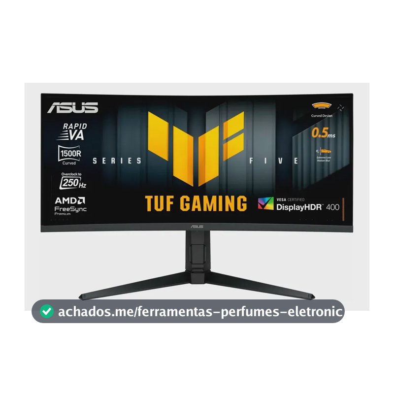 Monitor de jogador Asus Tuf VG34WQML5A 34 Wqhd 250 Hz 0,5 m preto curvo